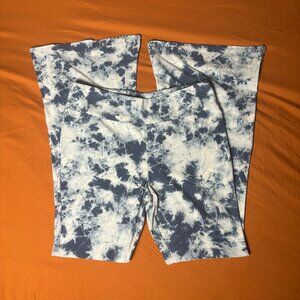 NOBO Blue and White Tie Dye Flare Leg Stretchy Pants Juniors Large 11-13